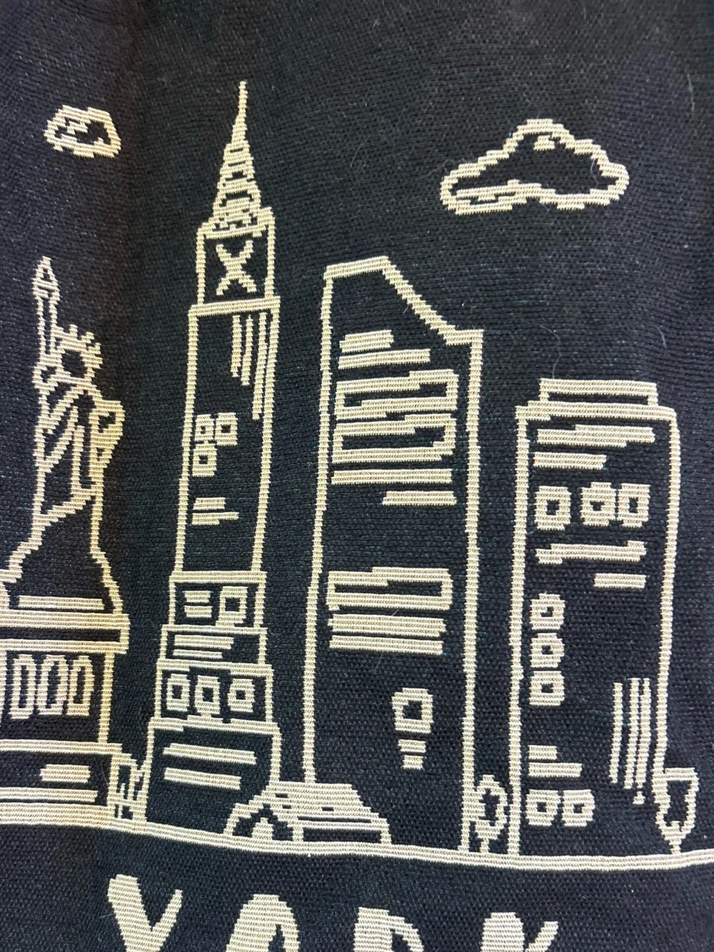 Black New York Skyline Canvas Tote Bag